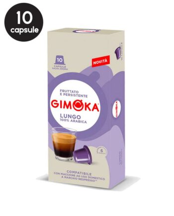 10 Capsule Gimoka Lungo - Compatibile Nespresso