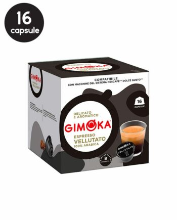 16 Capsule Gimoka Espresso Vellutato – Compatibile Dolce Gusto