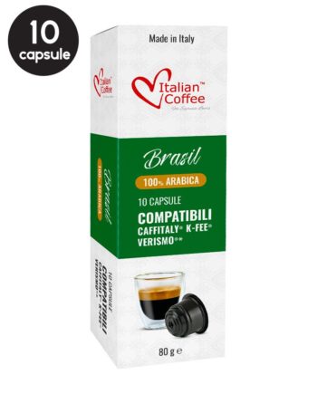 10 Capsule Italian Coffee Brasil Arabica- Compatibile Cafissimo / Caffitaly / BeanZ