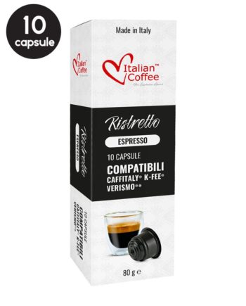 10 Capsule Italian Coffee Espresso Ristretto - Compatibile Cafissimo / Caffitaly / BeanZ