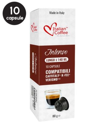 10 Capsule Italian Coffee Intenso Lungo - Compatibile Cafissimo / Caffitaly / BeanZ