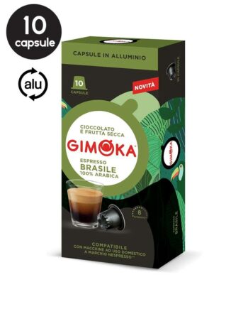 10 Capsule Aluminiu Gimoka Brasile - Compatibile Nespresso