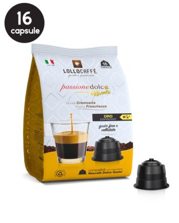 16 Capsule Lollo Caffe Espresso Oro - Compatibile Dolce Gusto
