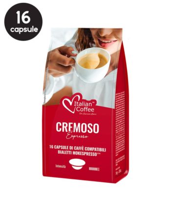 16 Capsule Italian Coffee Espresso Cremoso - Compatibile Bialetti Mokespresso