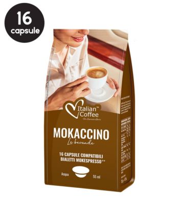 16 Capsule Italian Coffee Mokaccino - Compatibile Bialetti Mokespresso