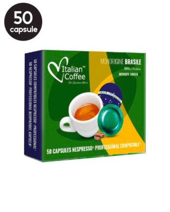 50 Capsule Italian Coffee Brasile - Compatibile Nespresso Professional