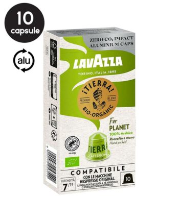 10 Capsule Aluminiu Lavazza Tierra Bio Organic – Compatibile Nespresso