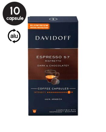 10 Capsule Aluminiu Davidoff Espresso 57 Ristretto – Compatibile Nespresso