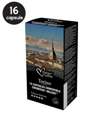 16 Capsule Italian Coffee Torino Ristretto - Compatibile Cremesso