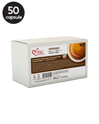 50 Capsule Italian Coffee Espresso Vigoroso - Compatibile Lavazza Firma